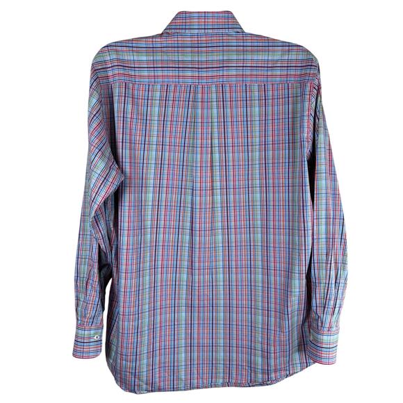 Peter Millar Multicolor Plaid Seaside Finish Button Up Shirt Men's Large‎ Casual - Picture 3 of 8